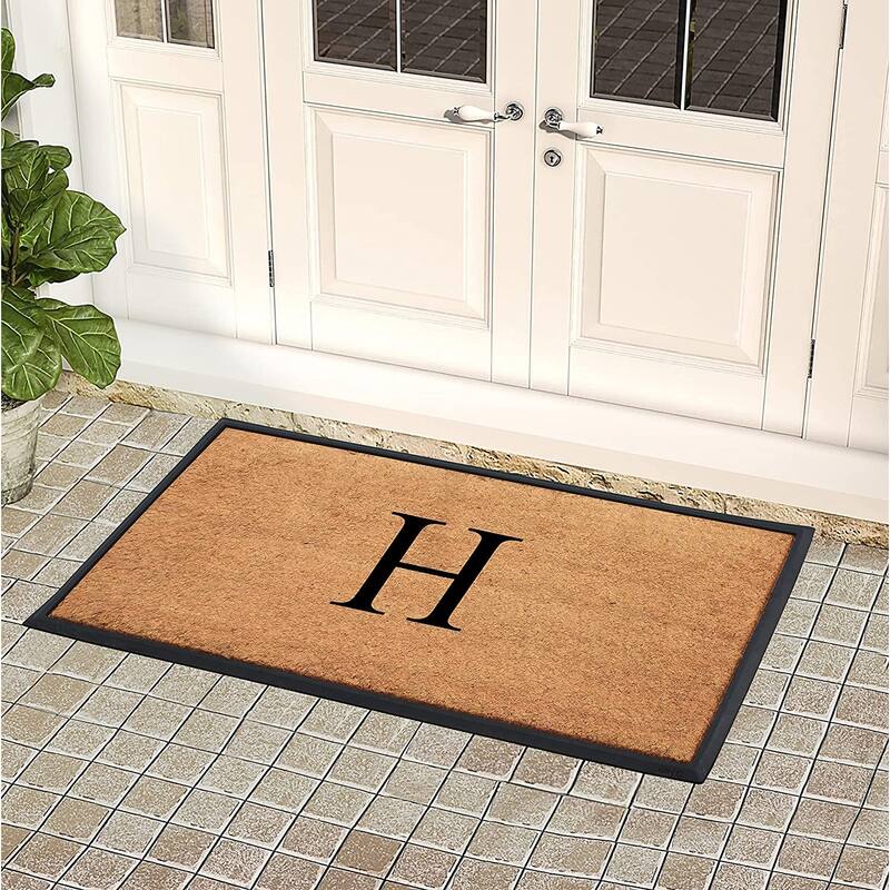 A1HC Rubber and Coir Heavy Weight large Outdoor Durable Monogrammed